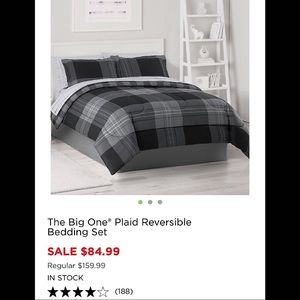 QUEEN SIZE Plaid Reversible Microfiber Bed Set